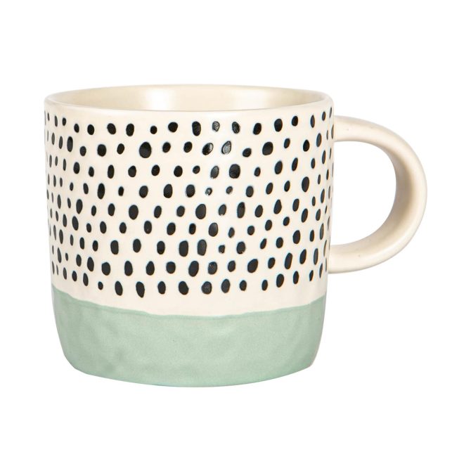 385ml Colour Block Spot Portuguese Stoneware Coffee Mug - By Nicola Spring